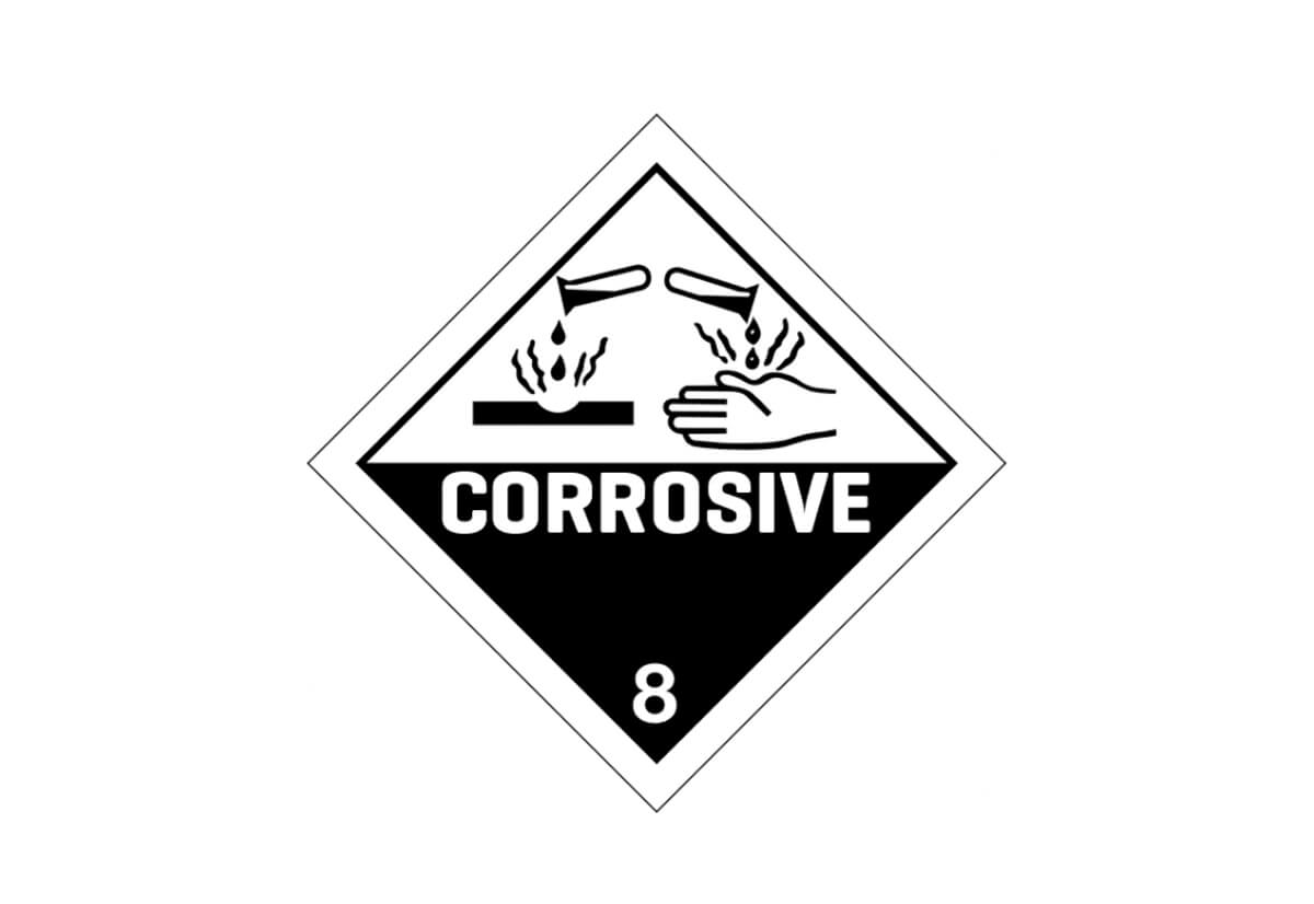 Étiquette de danger de classe 8 