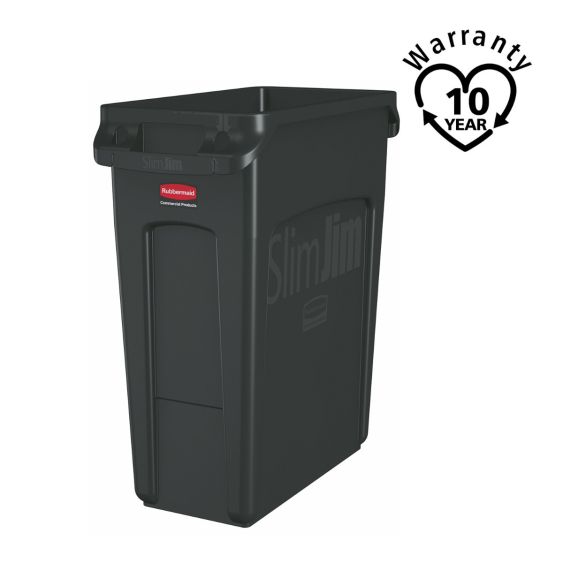 Rubbermaid Container Slim Jim met Luchtsleuven 60 L - Kleur naar Keuze -warranty