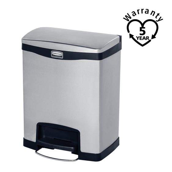 Rubbermaid RVS / Zwart  Pedaalcontainer Dubbele Binnenbak 30 L - warranty