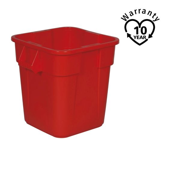 Rubbermaid Vierkante Brute Container Rood 106 Liter - warranty