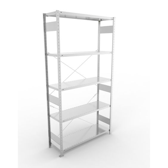 Legbordstelling META 230 kg Basissectie 250x130x40 cm - voor/boven