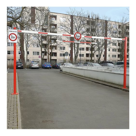 Doorgang- en Hoogtebegrenzer Rood/Wit 6230x3010 mm