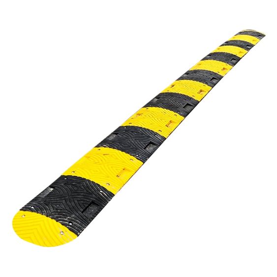 Verkeersdrempel 250x7 cm Zwart/Geel Complete set