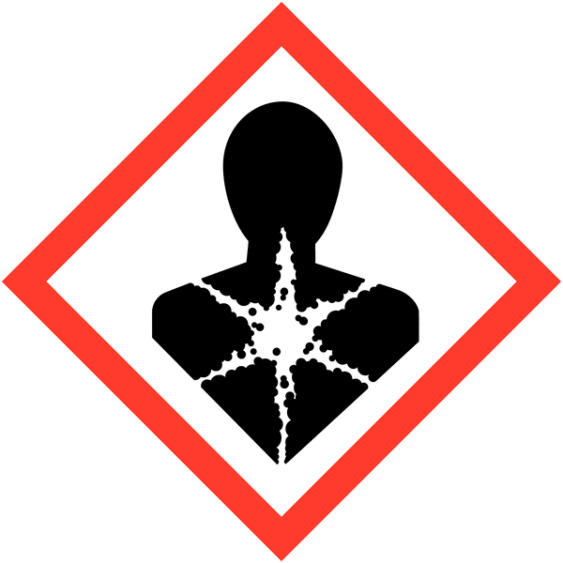 Gevaarsetiket GHS Health Damage 100 x 100 mm zelfklevend papier op rol - 1000 stuks