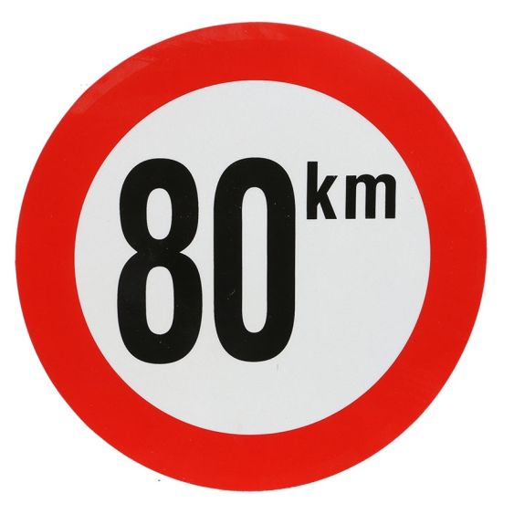 Snelheidssticker België 210 mm - 80 km