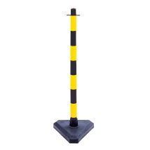 Support de chaîne noir/jaune 6 pièces avec base triangulaire en plastique