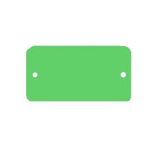 PVC label groen 120x65 mm afgerond - 2 bevestigingsgaten Ø 5 mm