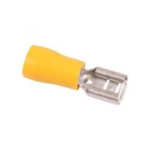 Gele vlakstekkerhuls 6,4 mm 50 stuks